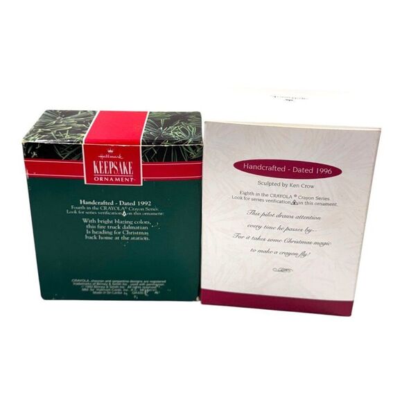 Hallmark Keepsake Ornament Set 1992 & 1996 Lot Handcrafted Crayola Crayon Series - Picture 6 of 16